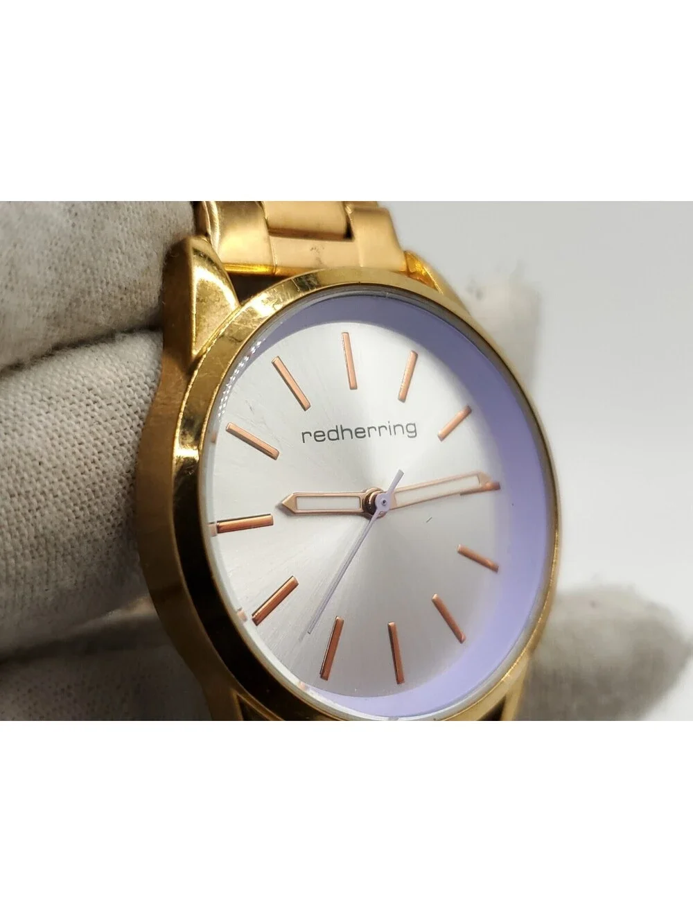 Redherring Quartz Watch New Battey Rose Gold Tone 34mm
